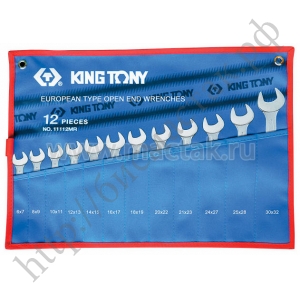Набор рожковых ключей, 6-32 мм , чехол из теторона, 12 предметов KING TONY