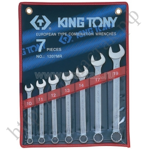 Комплект комбинированных ключей 10-19 мм 7 предметов KINGTONY