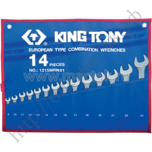 Набор комбинированных ключей, 8-24 мм, чехол из теторона, 14 предметов KING TONY